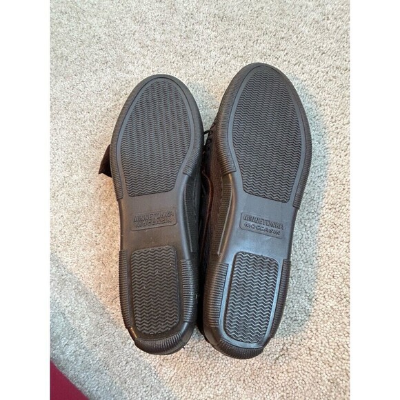 Minnetonka Moccasin Soft Brown Moosehide Kilty Leather Slip-On Classic Women 8.5 - Picture 9 of 9